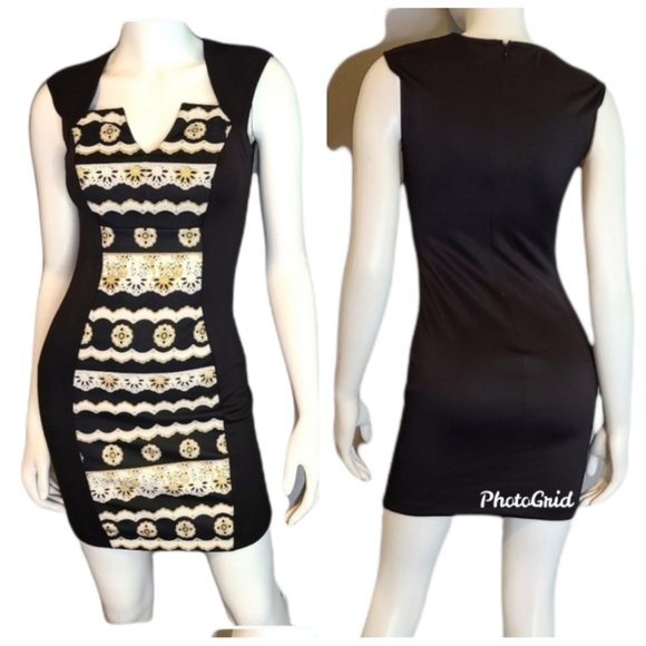 Black Bodycon Dress Sz Small - Picture 2 of 9